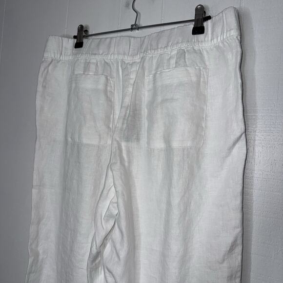 Pure Jill J. Jill Women’s 100% Linen Trapunto Stitched Pants White Size MP NWT - Picture 5 of 7